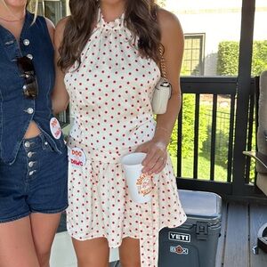 REVOLVE White and Red Polka Dot Dress